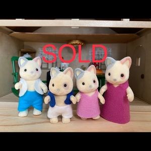 Calico critters vintage RARE whiskers cat family